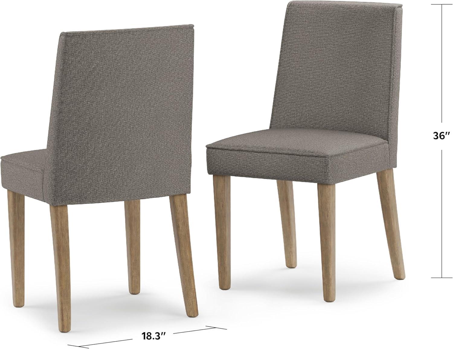 Simpli Home Bartow Contemporary Dining Chair in Taupe Woven Polyester