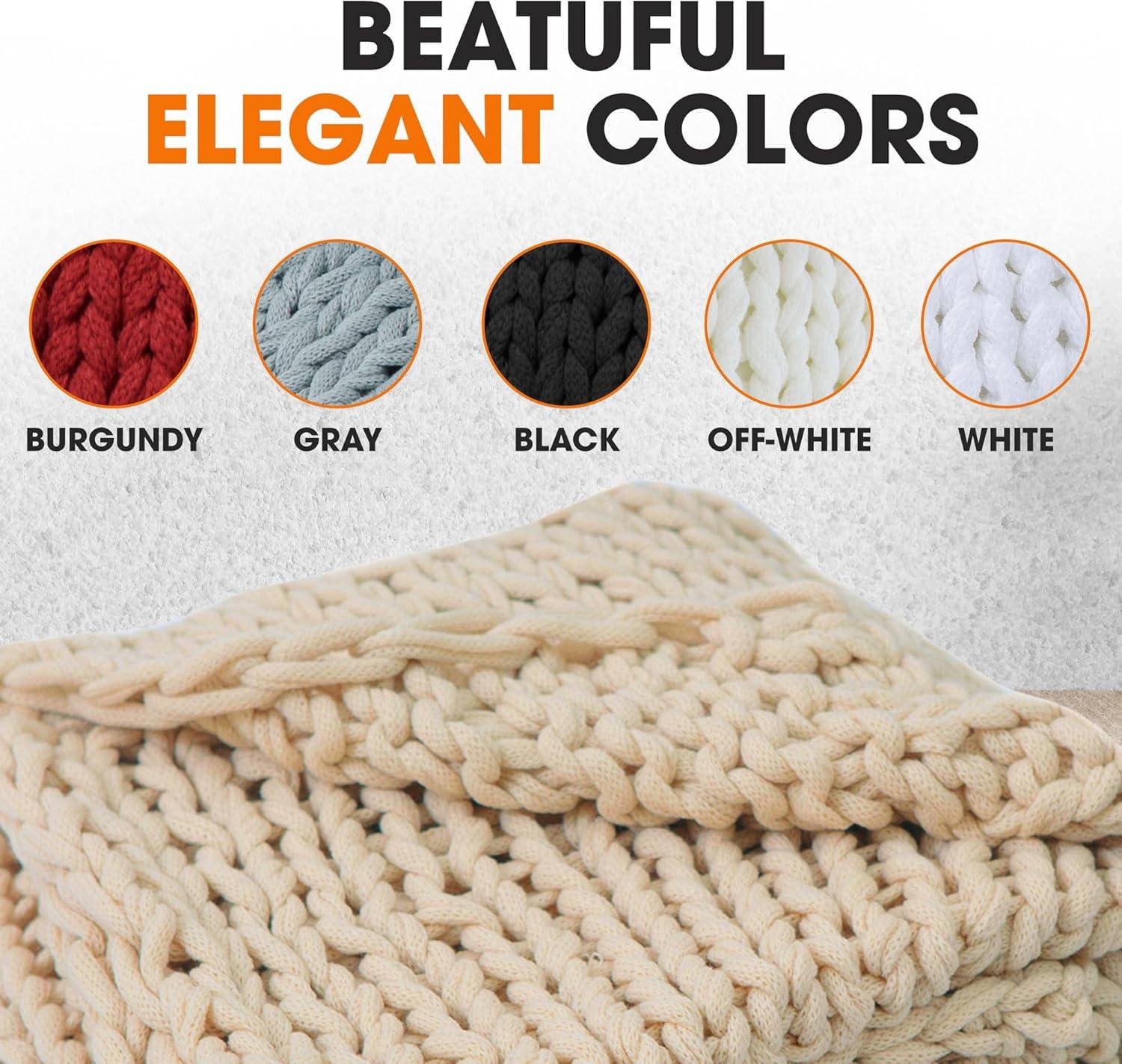 Cheer Collection Chunky Cable Knit Throw Blanket - 50" x 60"