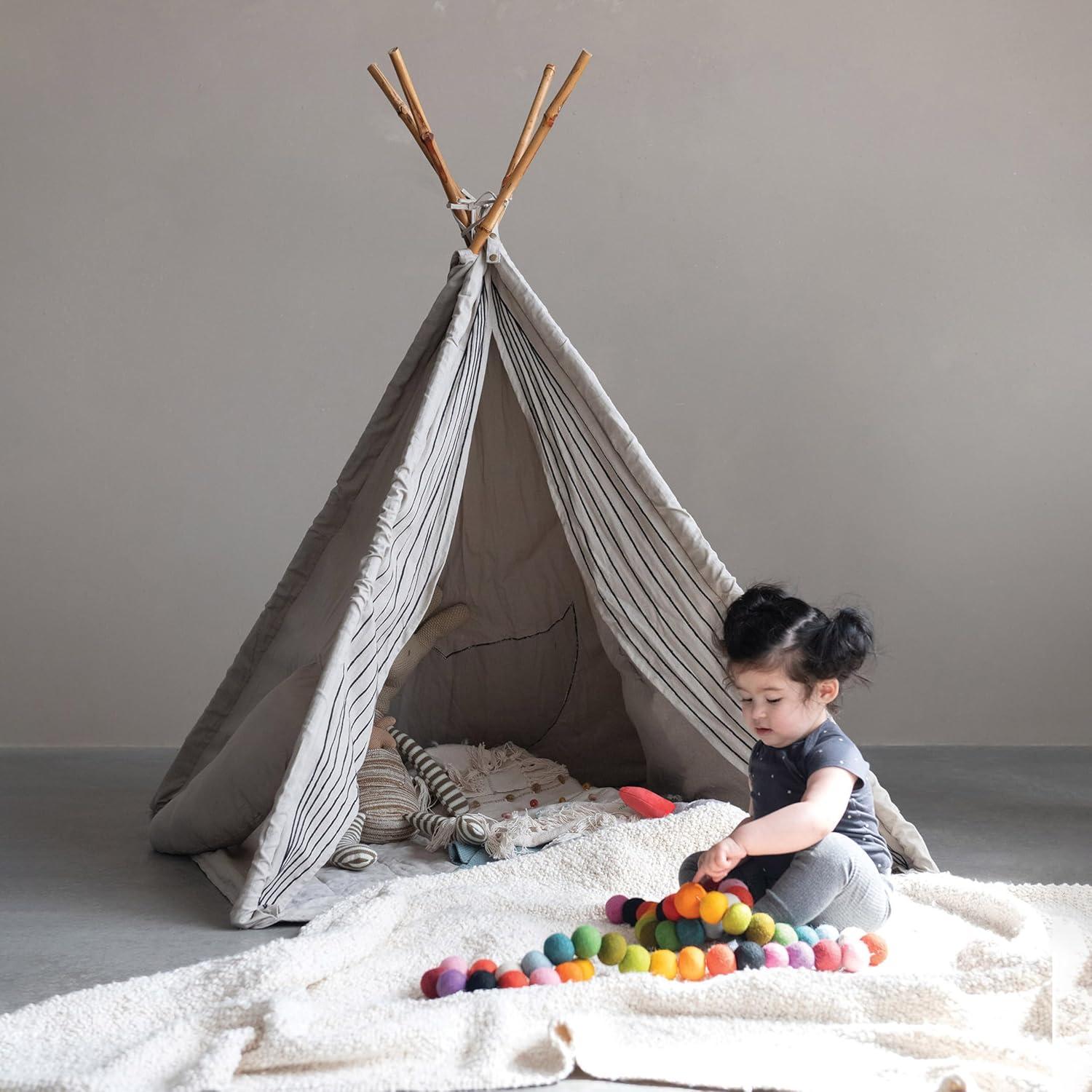 Creative Co-Op Wool Felt Ball Garland, Multi Color