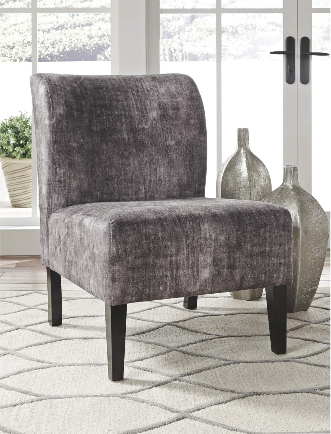 Bohemian Gray Washed Leather & Wood Accent Chair