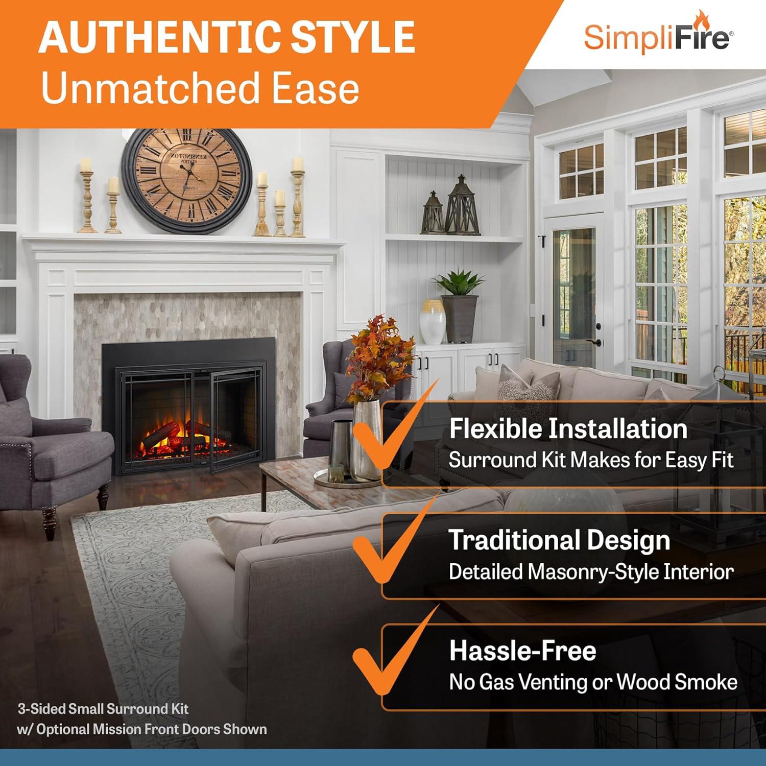 SimpliFire 25-Inch Black Electric Fireplace Insert