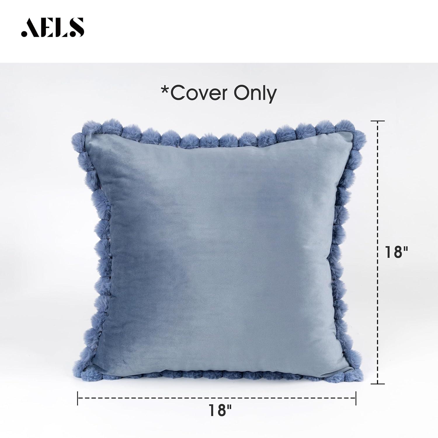 Deconovo Deconovo Pom-poms Velvet Reversible Pillow Cover (Set of 2)