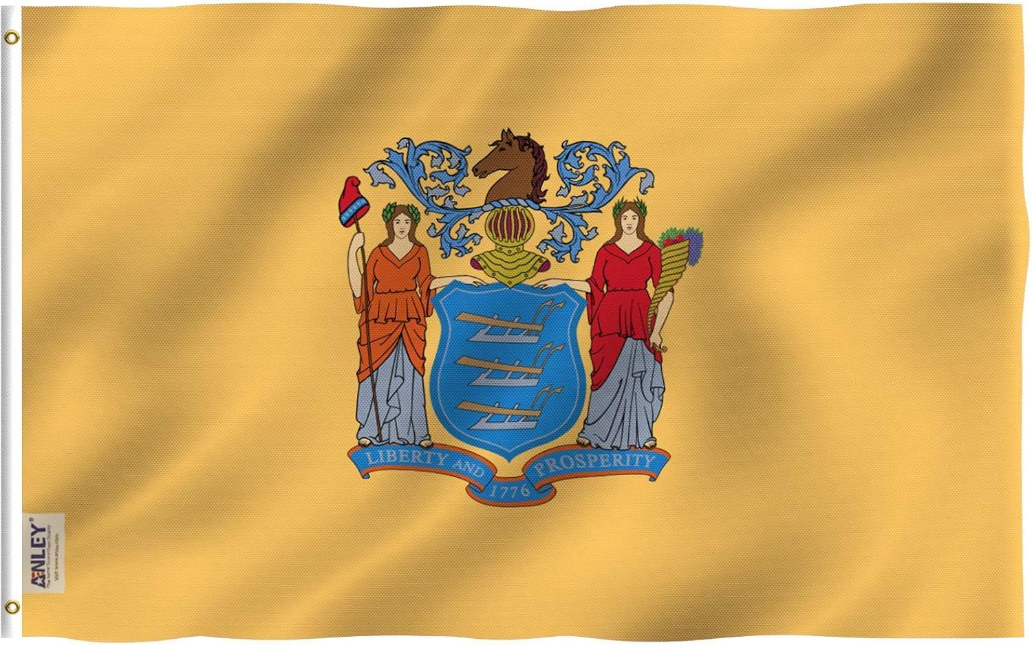 New Jersey State Flag 3' x 5' Polyester with Brass Grommets