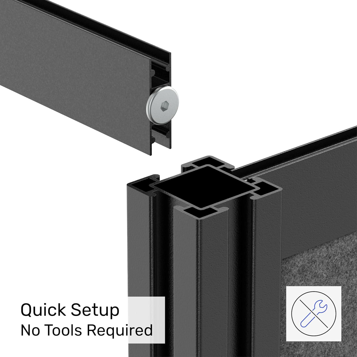 Stand Up Desk Store ReFocus Modular and Expandable Office Partition Wall System (70" W x 48" H Freestanding / Starter Divider Wall)