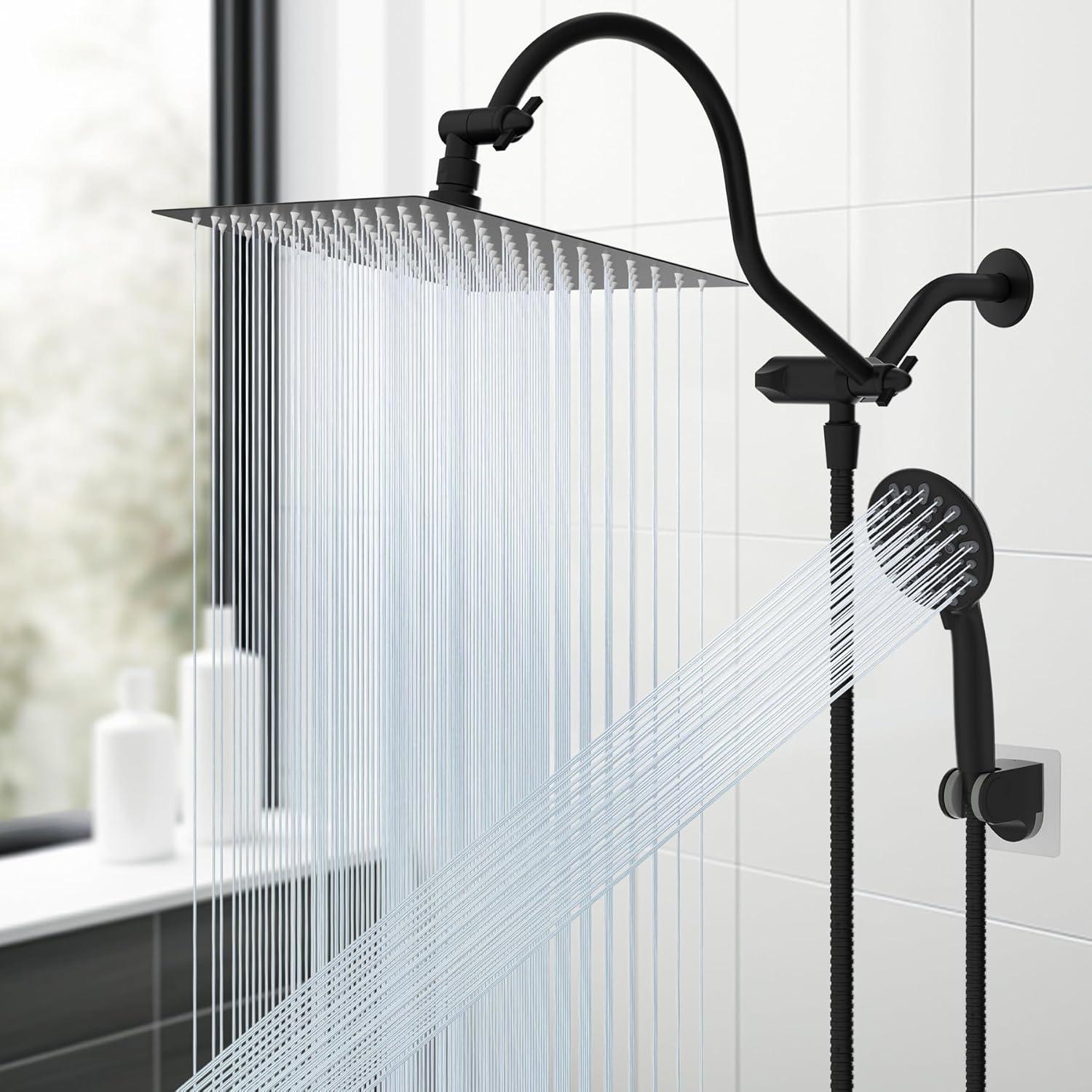 8 Inch Metal Rainfall Shower Head/Handheld Showerhead Combo