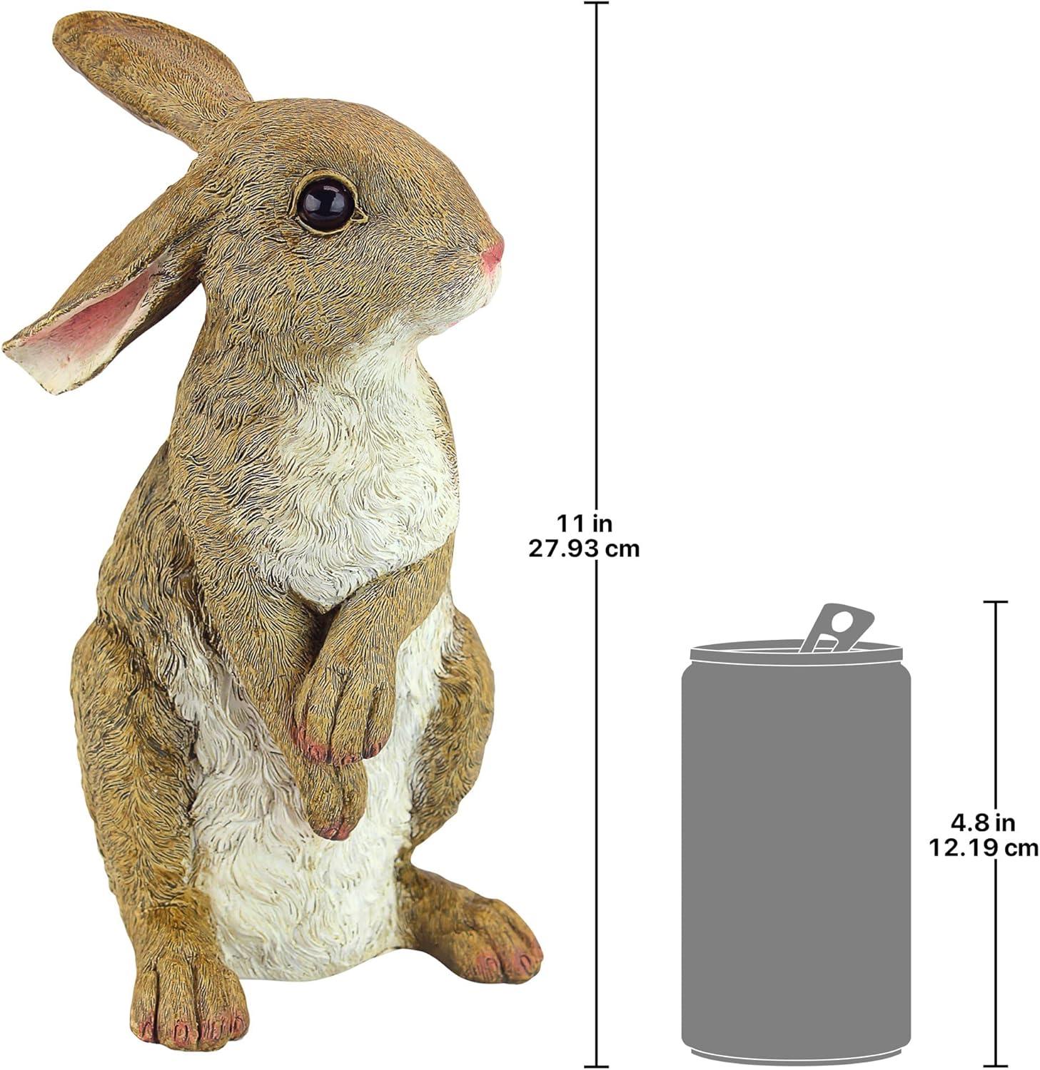 Hopper the Bunny 15" Brown and White Resin Garden Statue