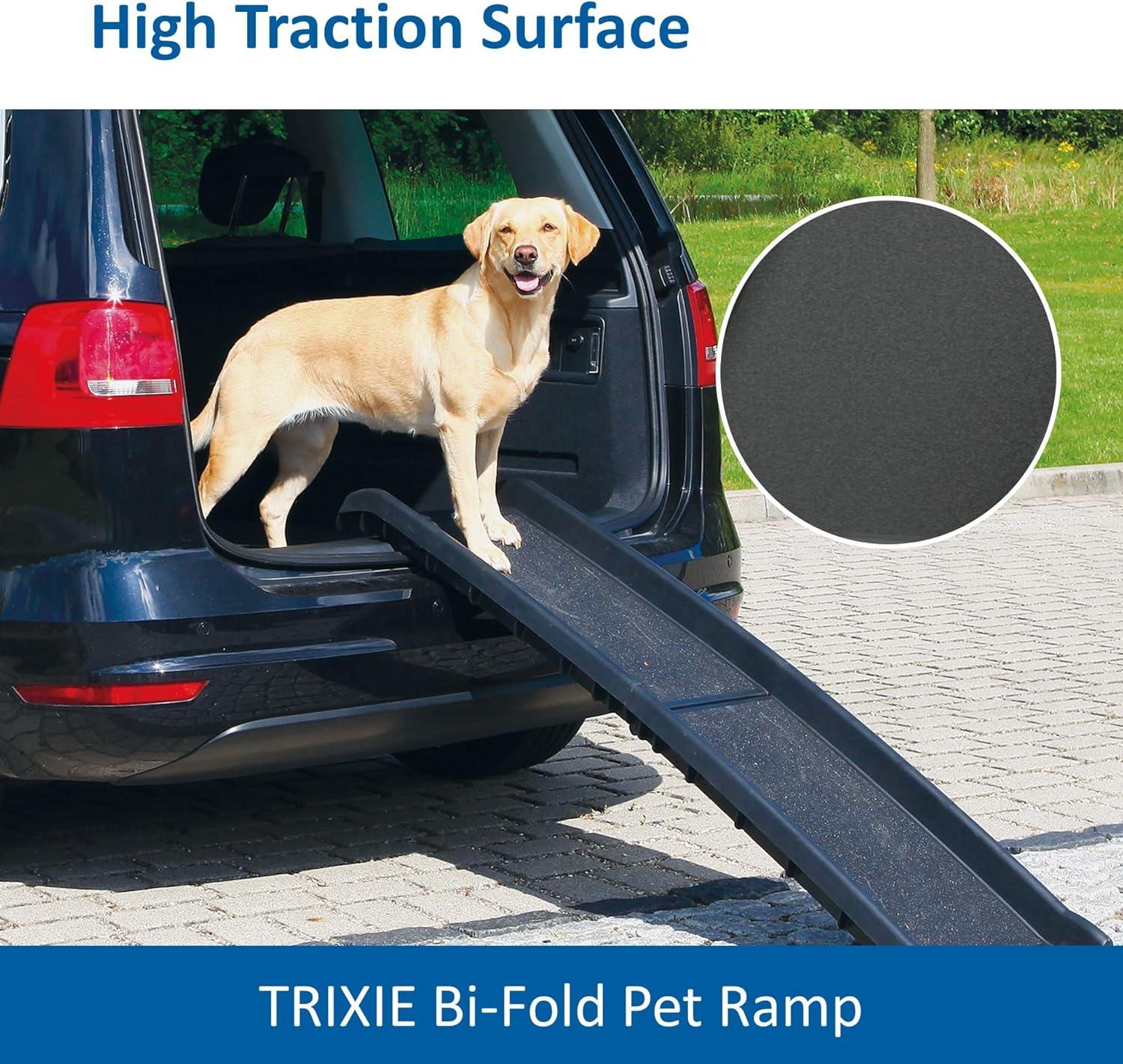 TRIXIE TRIXIE 62-in Pet Ramp, Folding Dog Ramp, Portable Dog Ramp for Cars, Trucks, and SUV, Non-Skid Surface, Black
