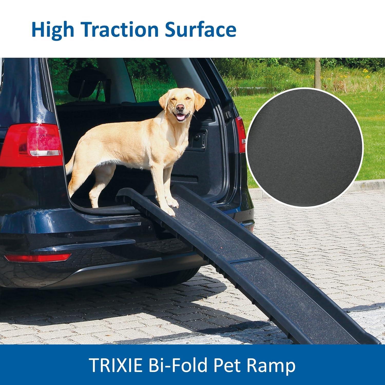 TRIXIE TRIXIE 62-in Pet Ramp, Folding Dog Ramp, Portable Dog Ramp for Cars, Trucks, and SUV, Non-Skid Surface, Black