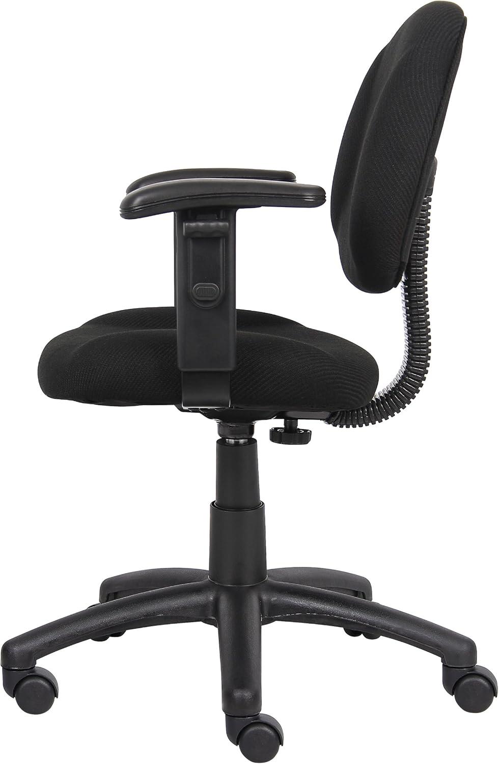 Boss Office Products DX Posture Office Chair with Adjustable Arms in Black
