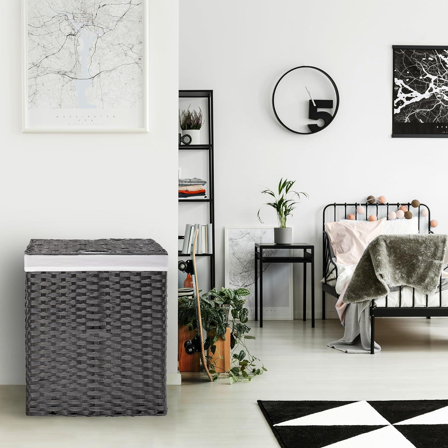 Handwoven Rectangle Laundry Hamper