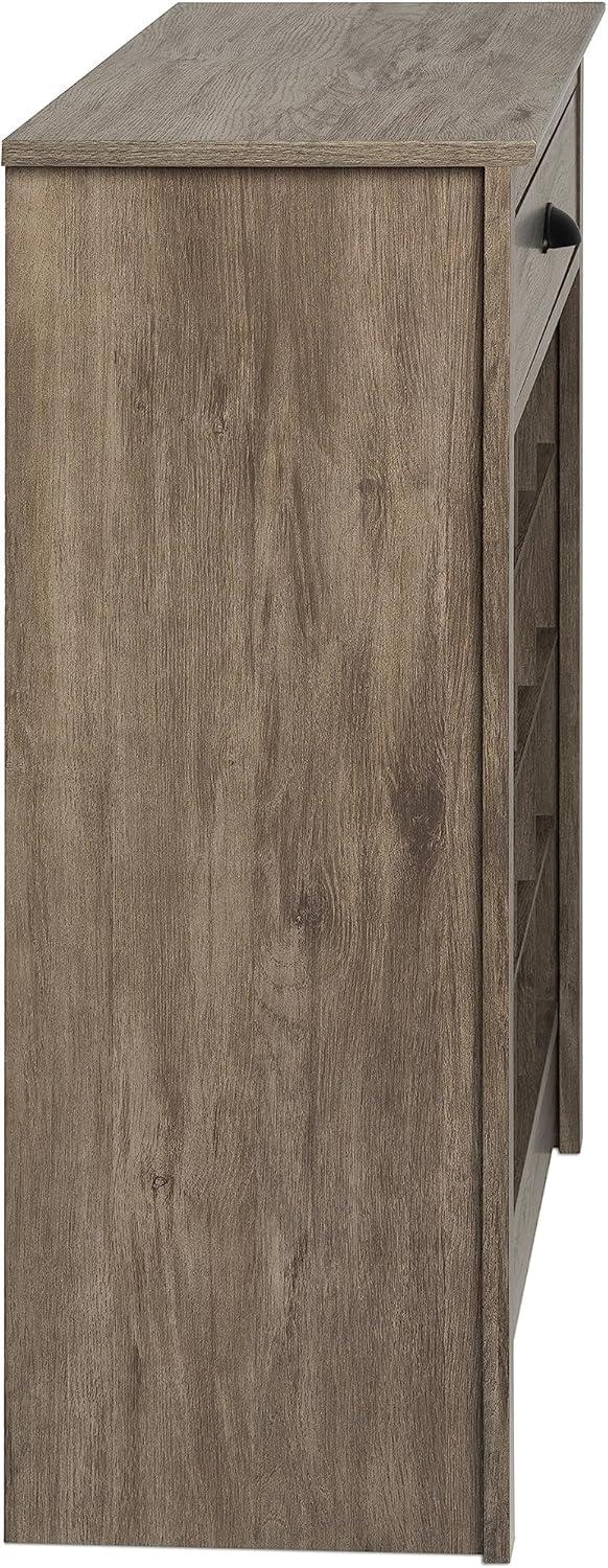 35 in. H x 31.5 in. W 16-Pair Composite Shoe Storage Cabinet with Slim Top Drawer for Entryways, Drifted Gray
