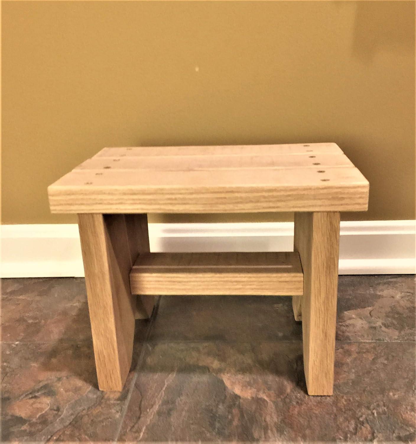 Classic Amish Reclaimed Wood Stool. Also Plant Stand, Home Décor Piece. Natural, Rustic, Solid. Handmade in USA. Step / Sitting / Footstool. 12 x 8.5 x 8"