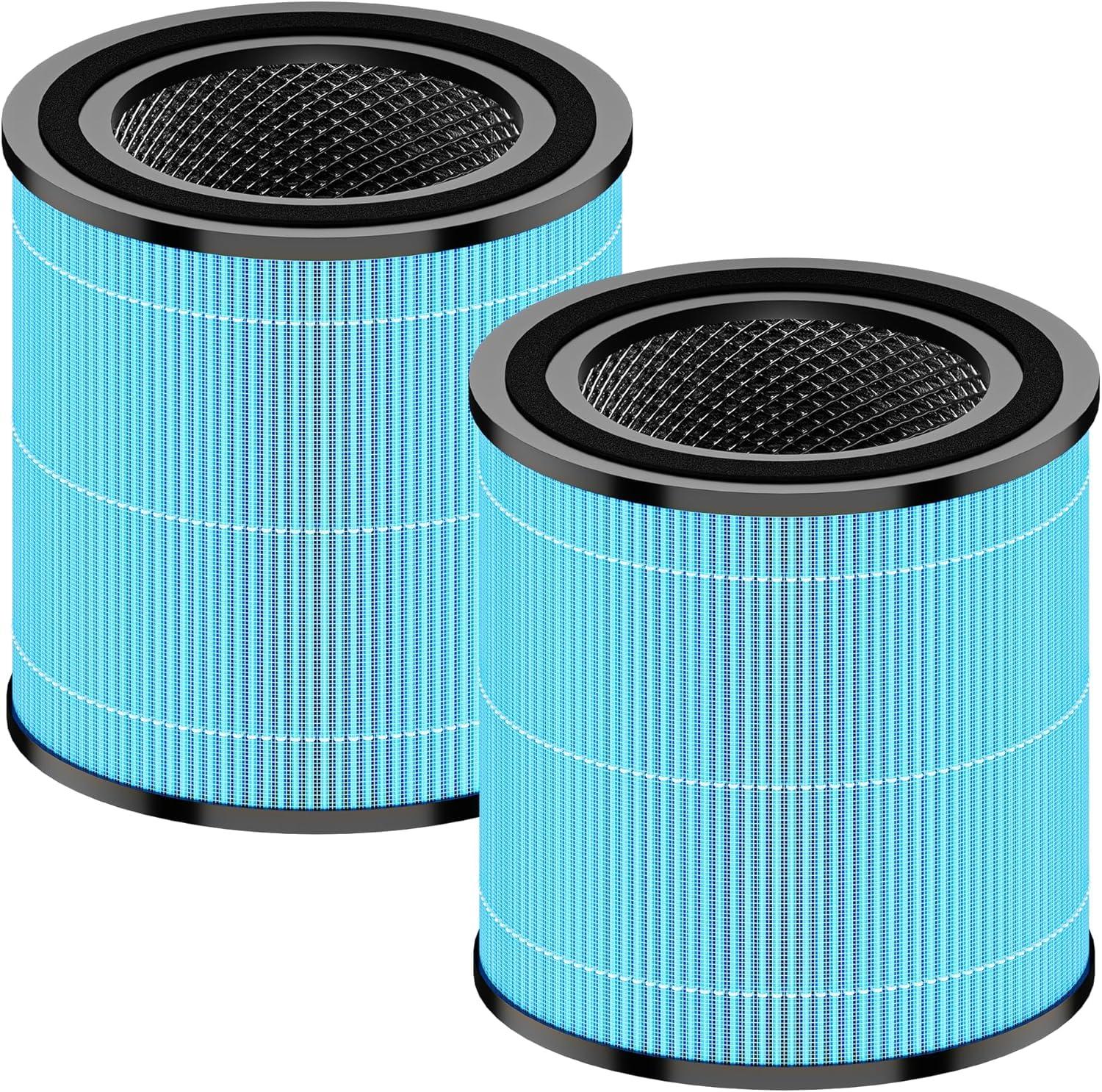 Nispira AP0601 2-in-1 True HEPA Filter Replacement for AirTok Air Purifier AP0601-RF | Remove Particle Size down to 0.1 microns | 2 Packs