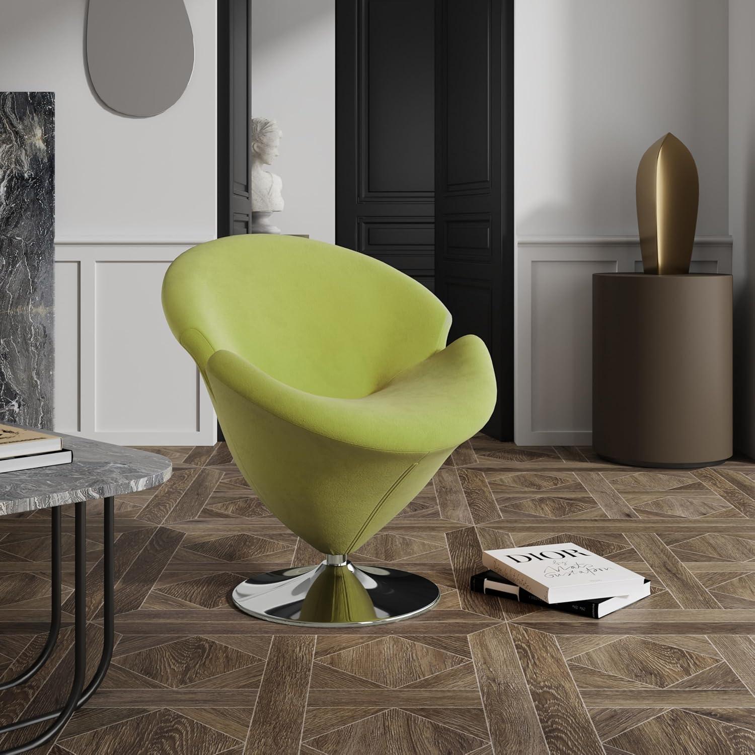 Everly Quinn Aanayah Velvet Swivel Barrel Chair