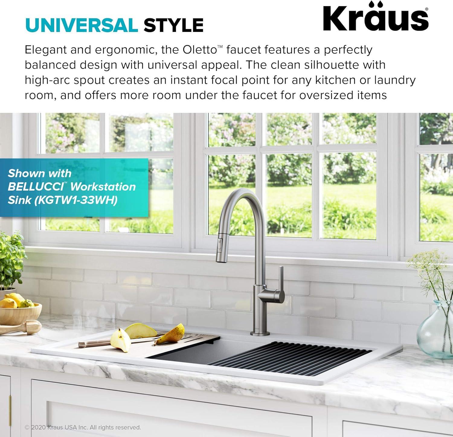 KRAUS Oletto Single Handle Pull Down Kitchen Faucet