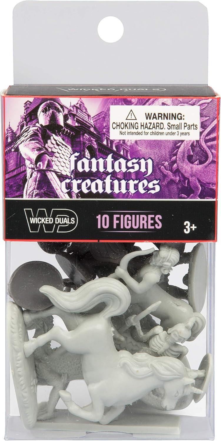 Fantasy Creatures Action Figure Playset 10 pcs - Monster Battle Toy Collection - w Dragons, Wizards, & More - Perfect for Roleplaying RPG, D&D Gaming