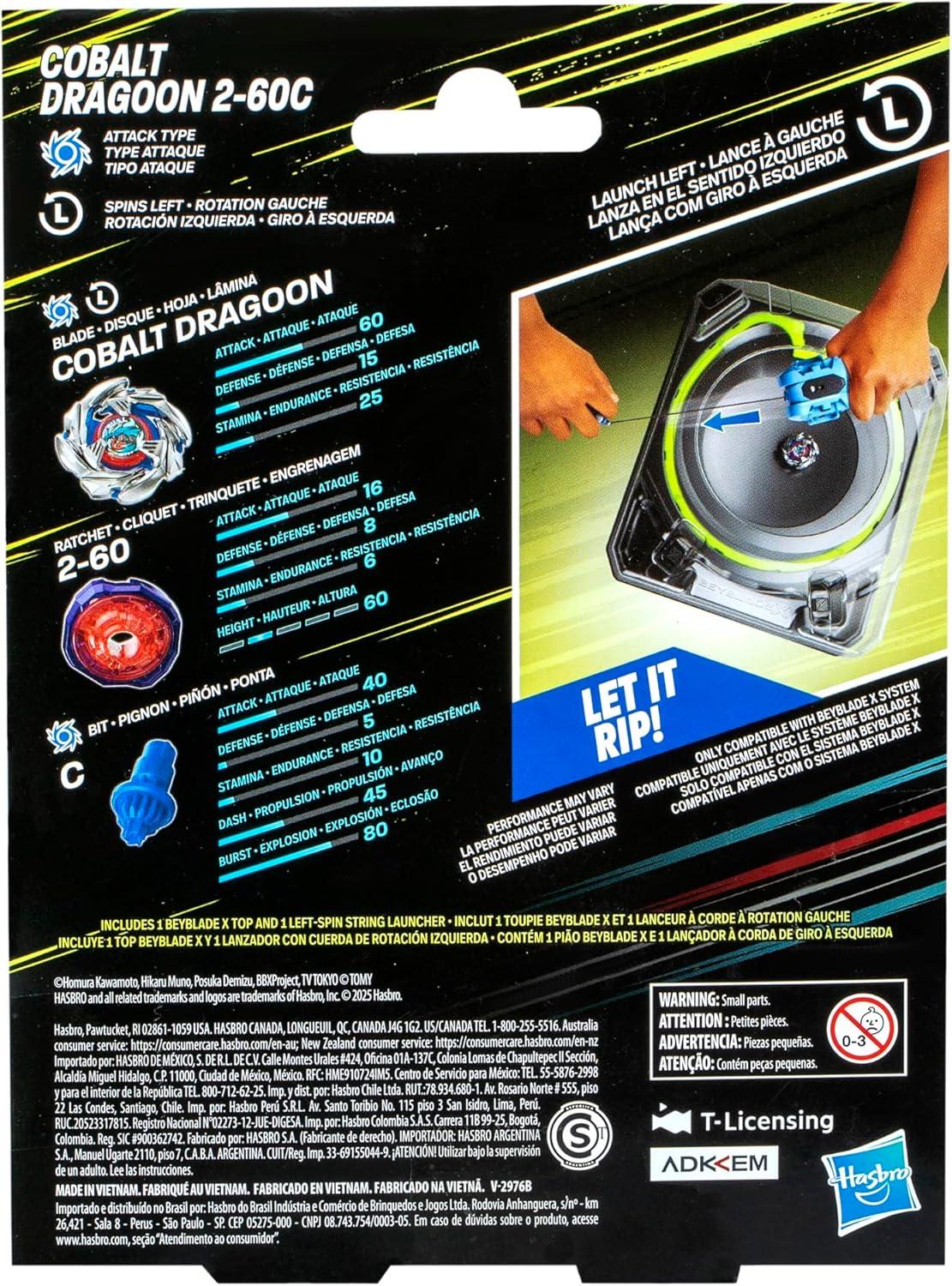 Beyblade X Cobalt Dragoon 2-60C Launcher Set