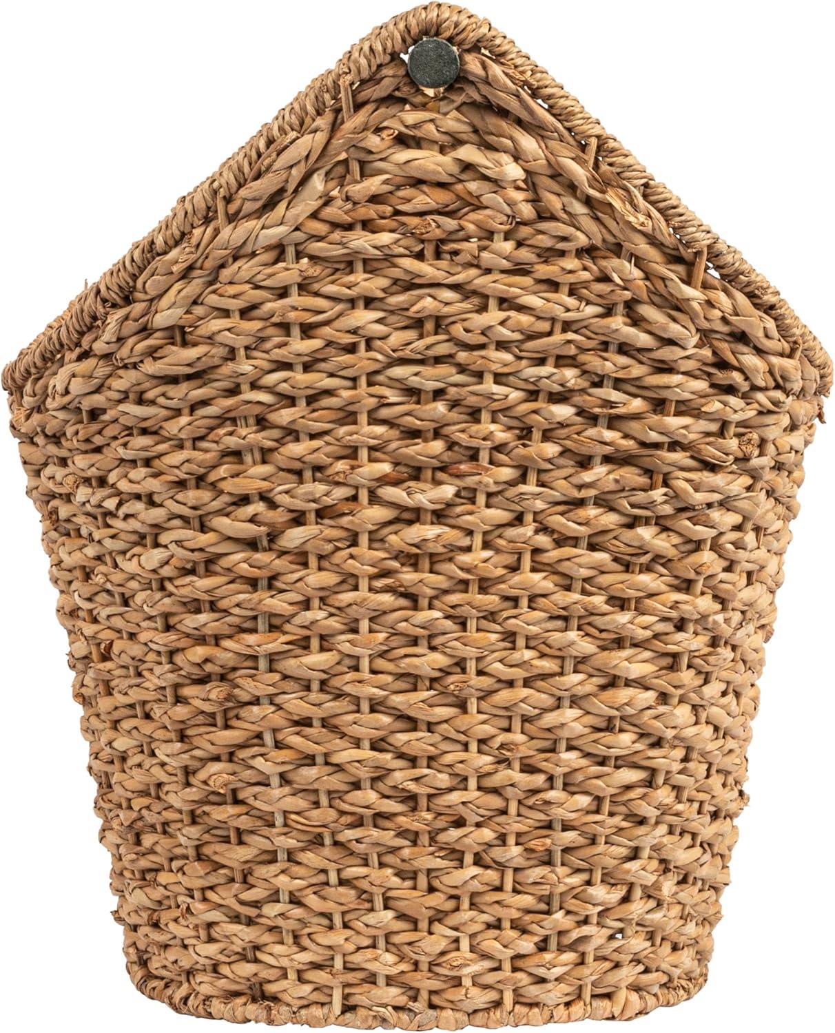 Desert Fields Bankuan Braided Oval Toilet Paper Basket with Wood Bar