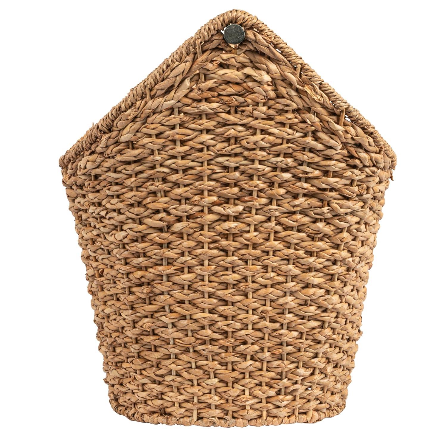 Desert Fields Bankuan Braided Oval Toilet Paper Basket with Wood Bar