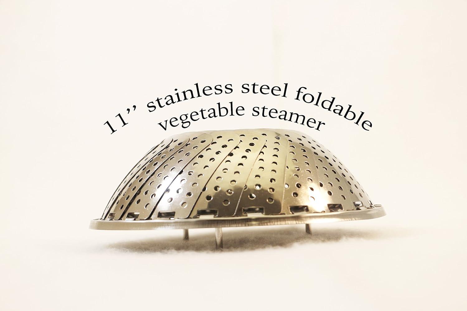 Stainless Steel Foldable 11" Vegetable Steamer