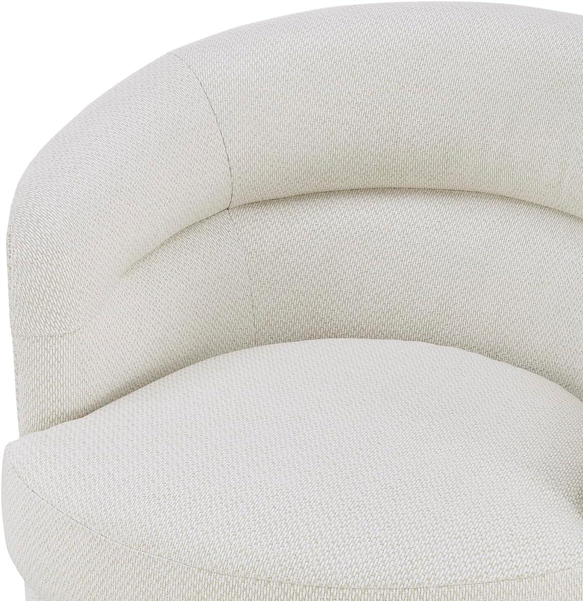 New Pacific Direct Rachel Modern Fabric Swivel Accent Arm Chair in Cardiff Cream