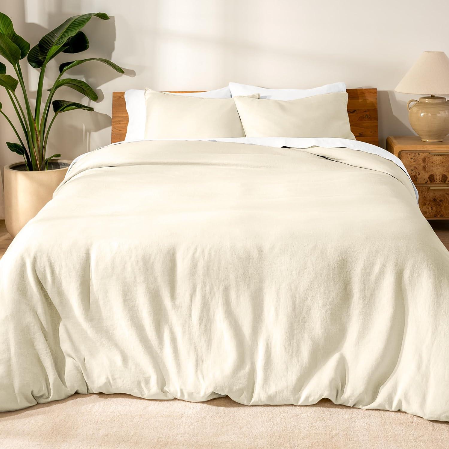 Bare Home Modern & Contemporary 100% Linen Duvet Cover Set