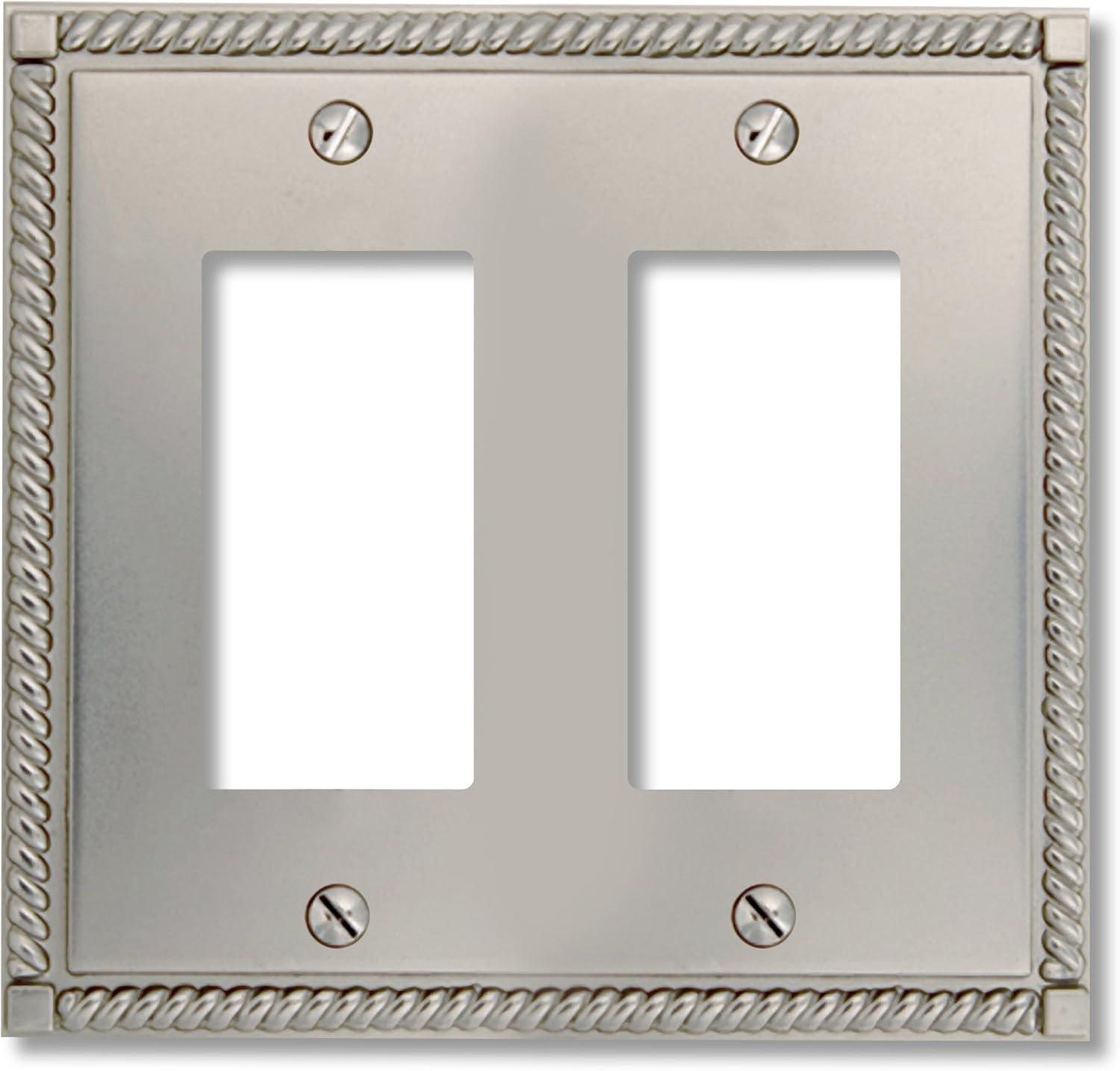 Georgian Satin Nickel Double Rocker Cast Metal Wallplate