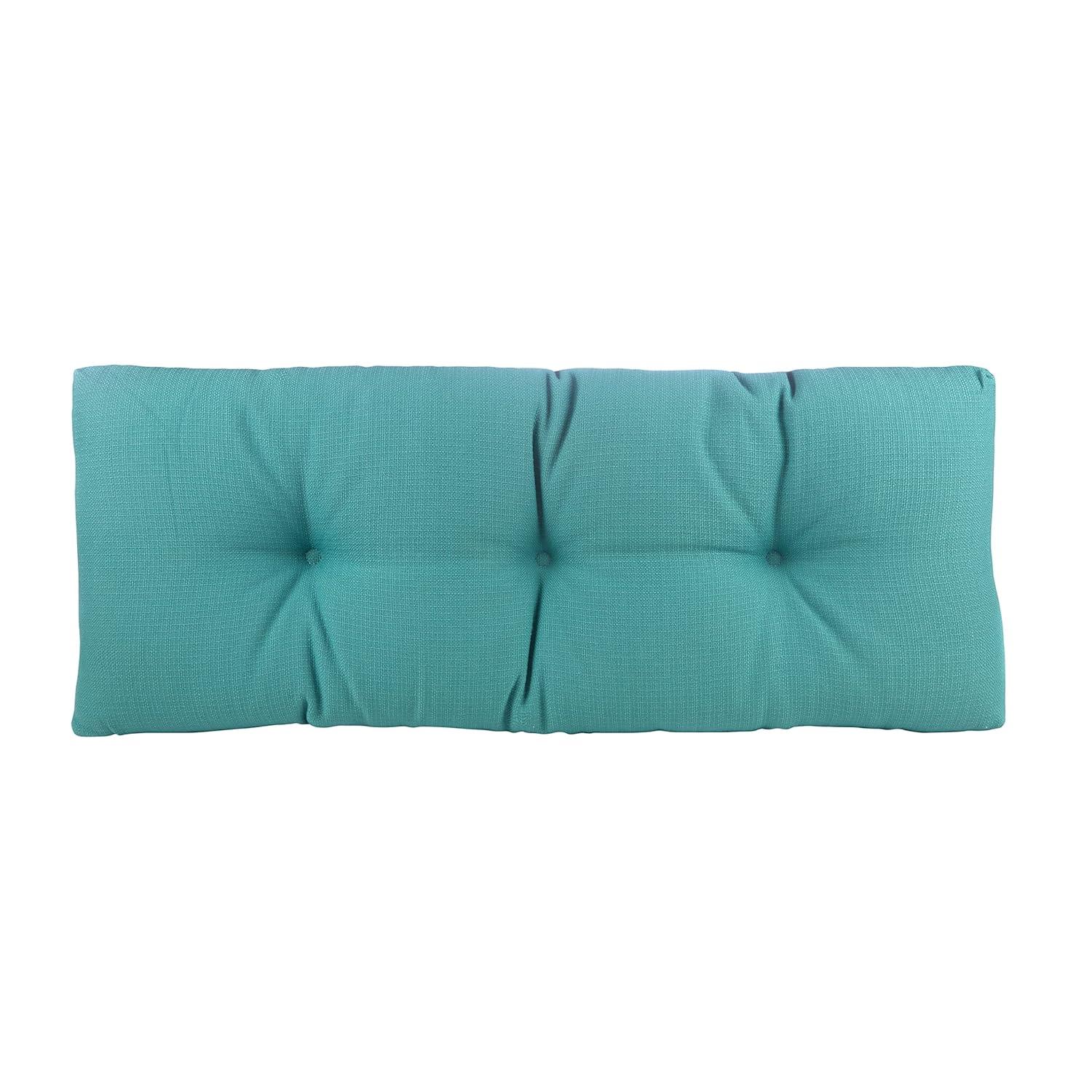 Gripper 35" Tufted Omega Universal Bench Cushion Teal: Solid Rectangle Indoor Seat Cushion, Polypropylene, 36"x14"x3"