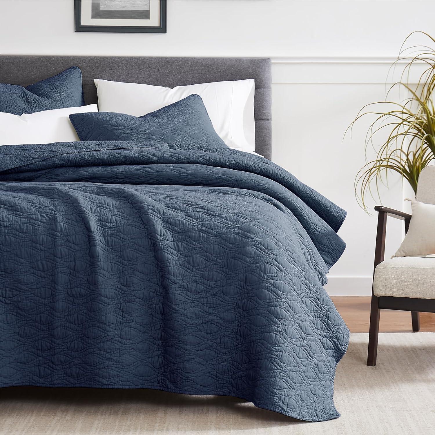 Bed Twin Quilt Set Navy Blue - Twin - 2 Piece