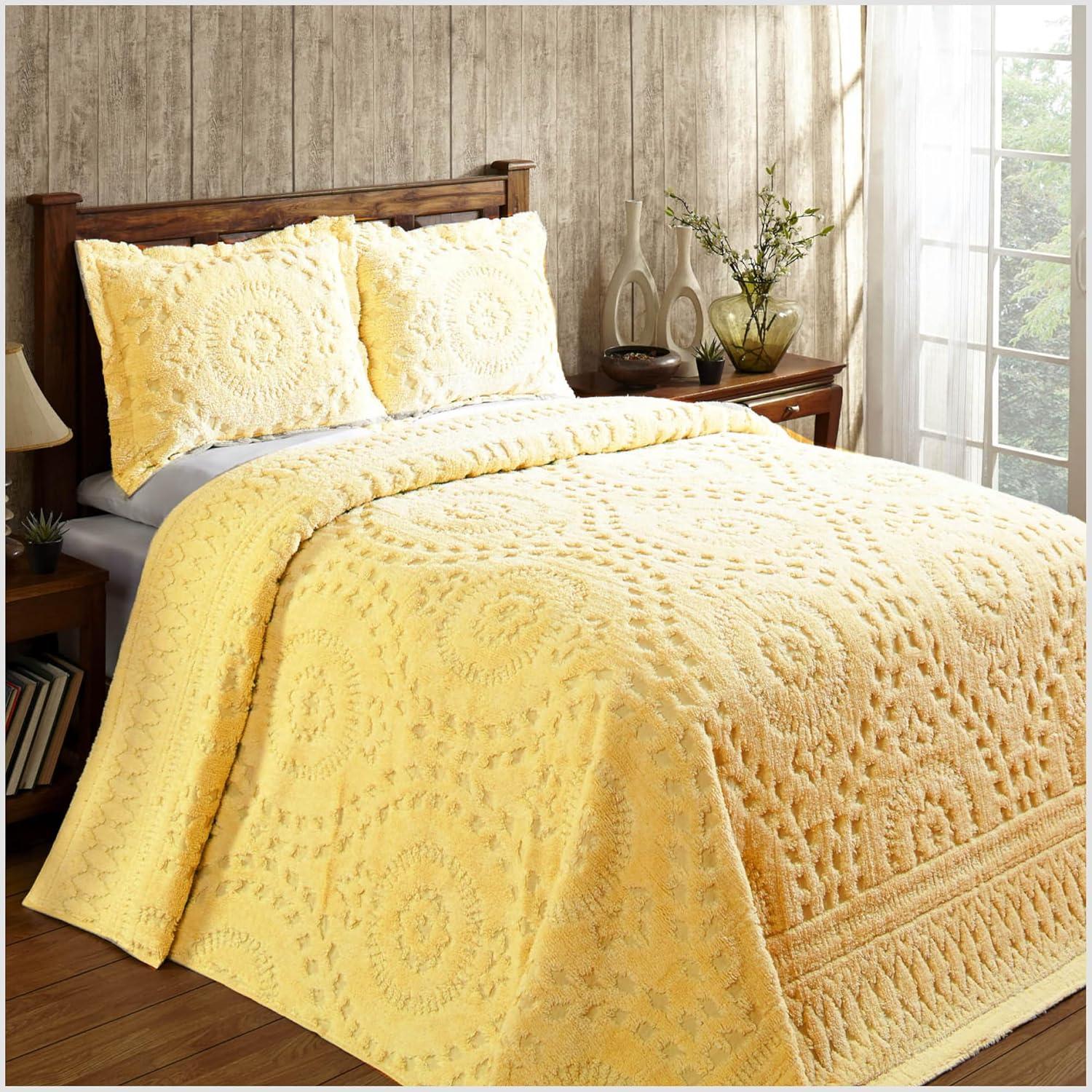 Rio Collection 100% Cotton Tufted Unique Luxurious Floral Design Bedspread - Better Trends