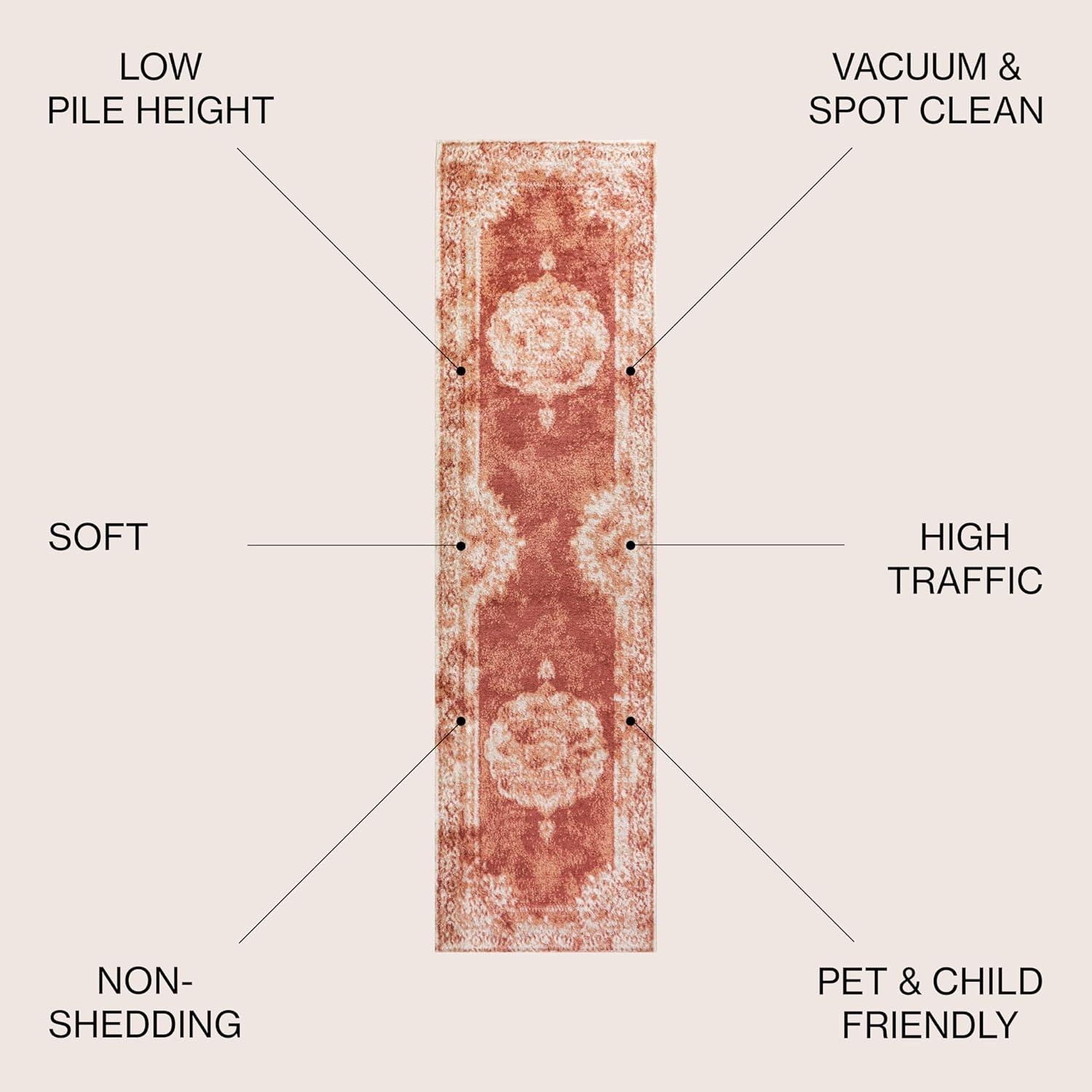 JONATHAN Y Rosalia Cottage Medallion Peach/Ivory 3 ft. x 5 ft. Area Rug