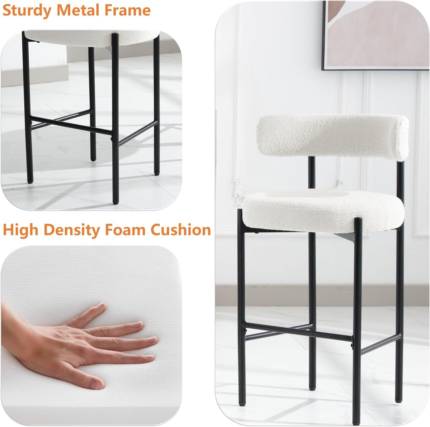 Najira Upholstered Counter Stool with Metal Frame