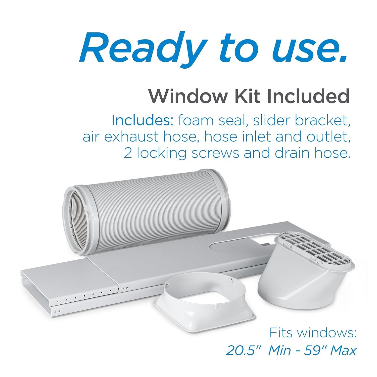 BLACK+DECKER Air Conditioner, 7,700 BTU Air Conditioner Portable for Room and Heater up to 700 Sq. Ft, 4-in-1 AC Unit, Dehumidifier, Heater, & Fan, Portable AC with Installation Kit & Remote Control