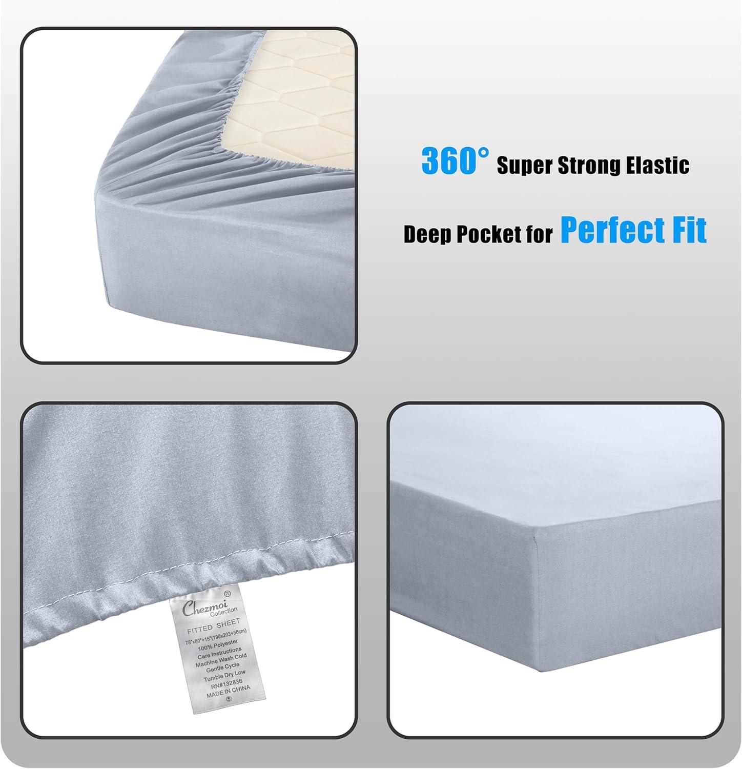 Chezmoi Collection Liam Microfiber 7 Piece Bed in a Bag Comforter Set