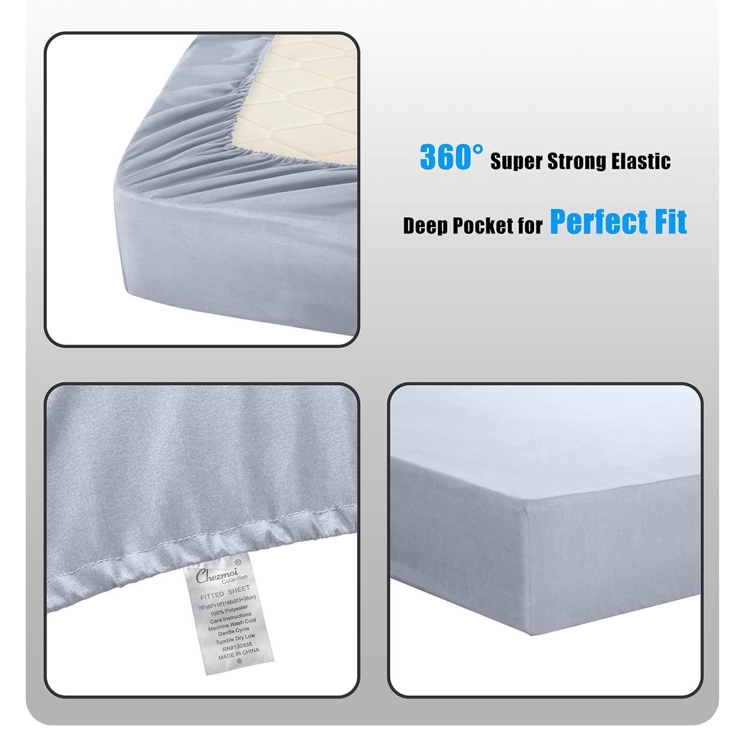 Chezmoi Collection Liam Microfiber 7 Piece Bed in a Bag Comforter Set