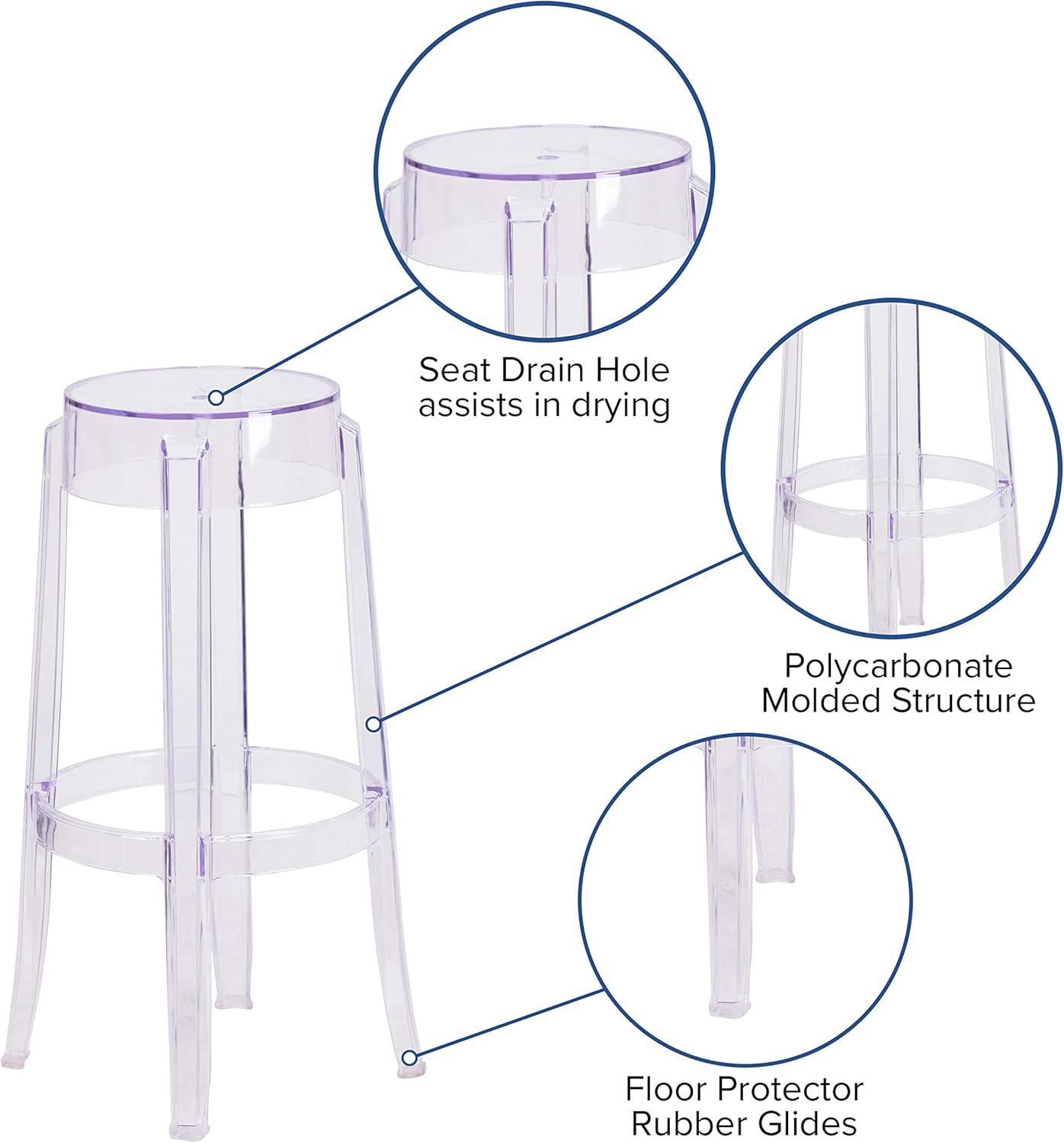 Flash Furniture 29.75'' High Transparent Barstool