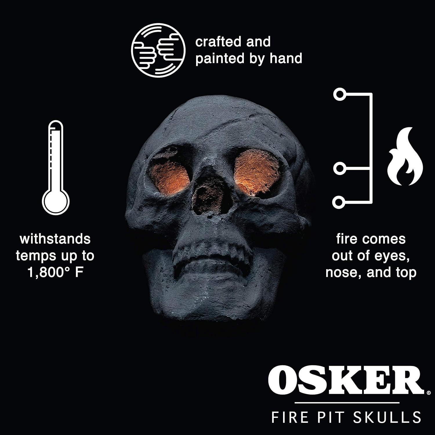 Kepooman Halloween Decorations,Halloween Fire Pit Skull Halloween Decoration-Beige