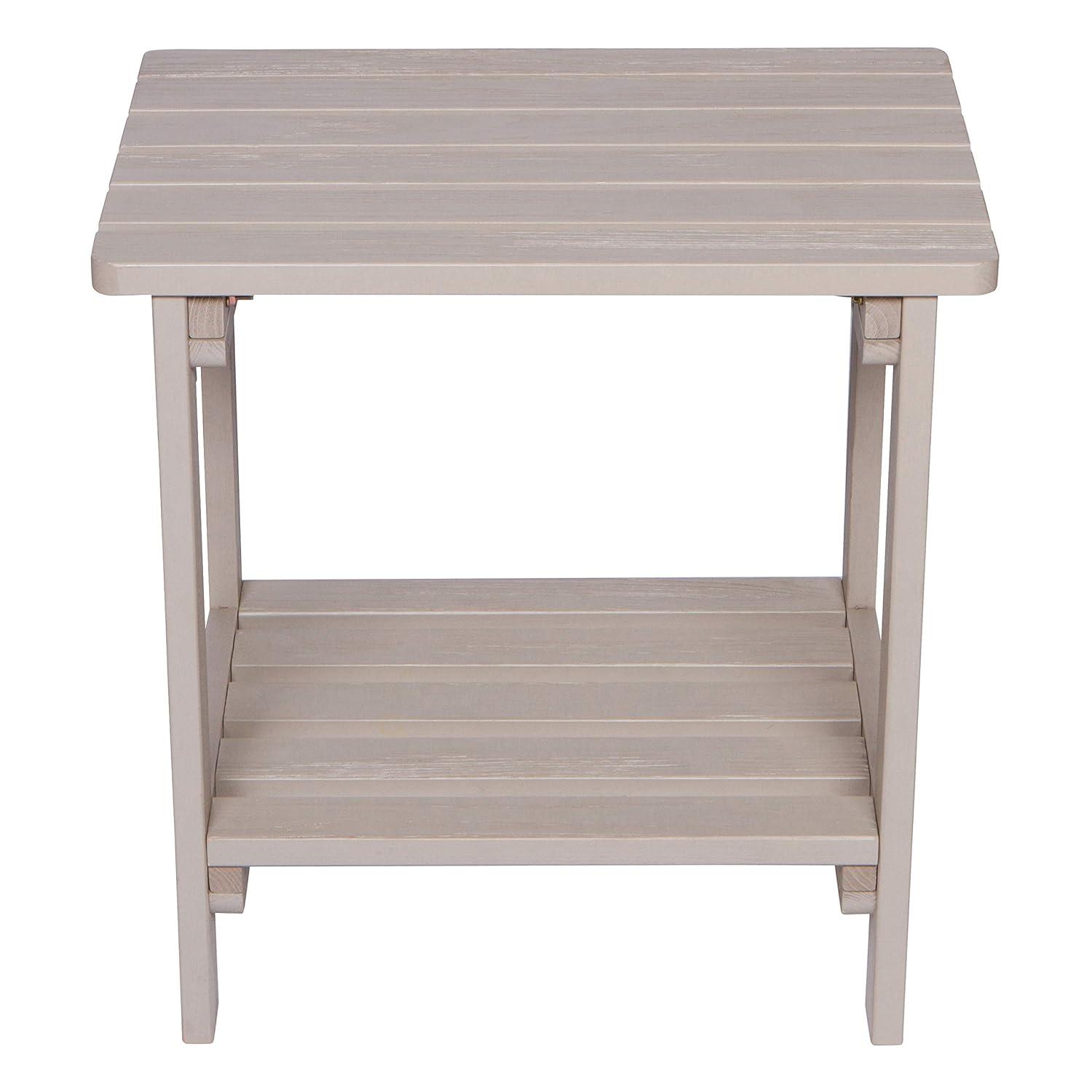 Shine Company Rectangular Traditional Wooden Indoor/Outdoor Side Table in Gray