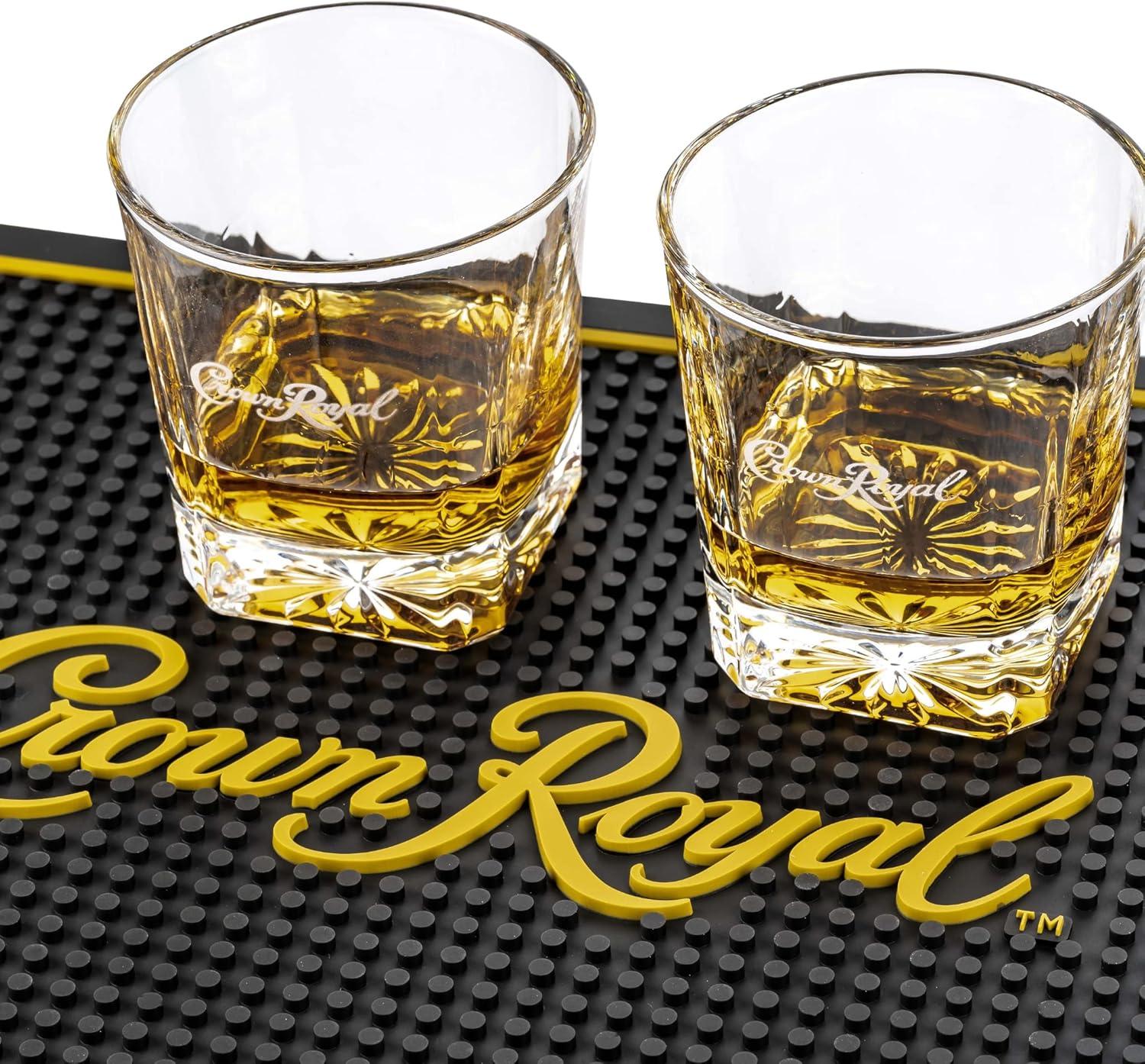 Crown Royal Whiskey Glass and Stone Set by Lord’s Rocks | 2 Scotch Whiskey Glasses and 4 Unique Chilling Granite Rocks | Whiskey Stone Gift Set for Men Compatible