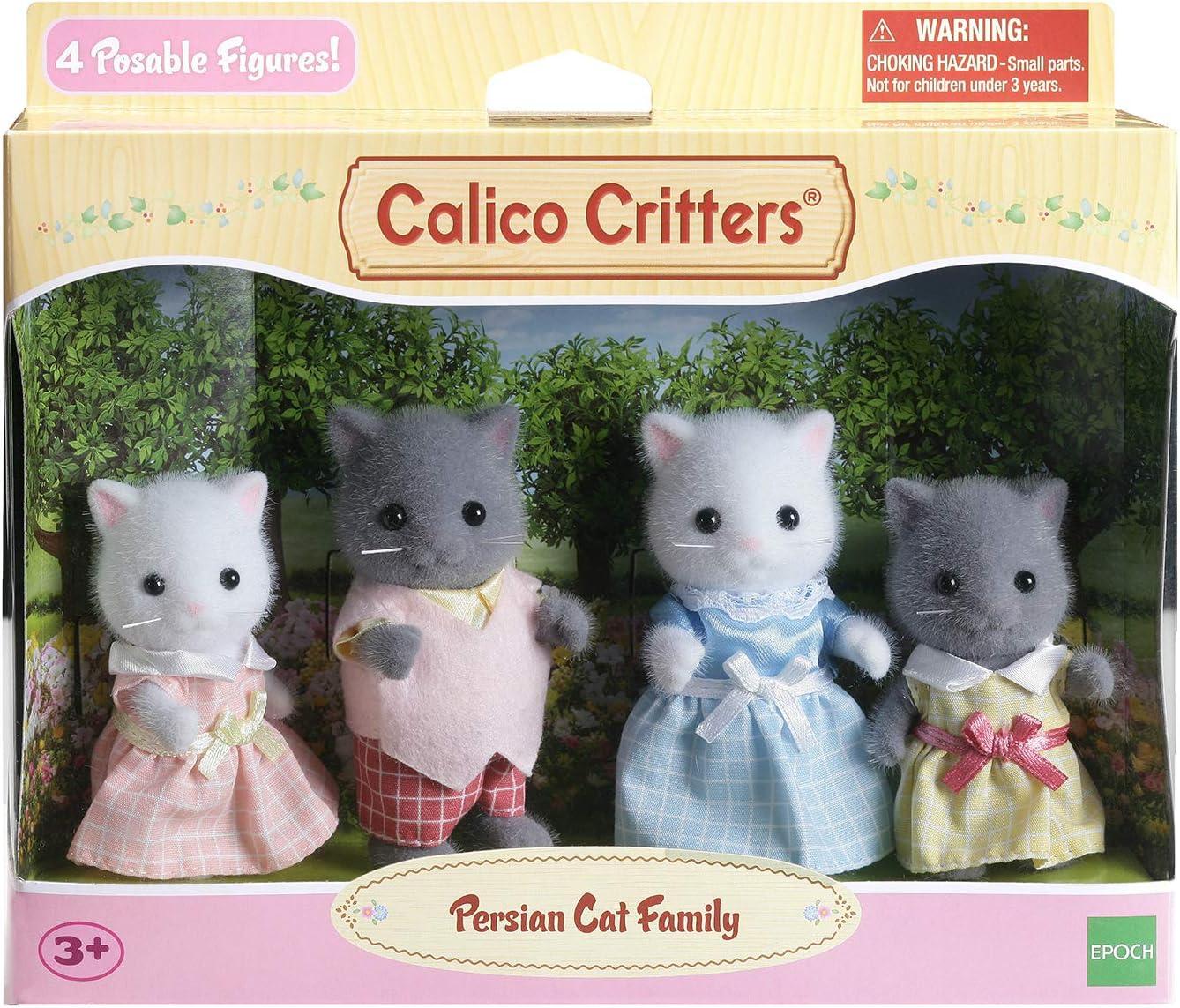 Calico Critters Persian Cat Family, Set of 4 Collectible Doll Figures