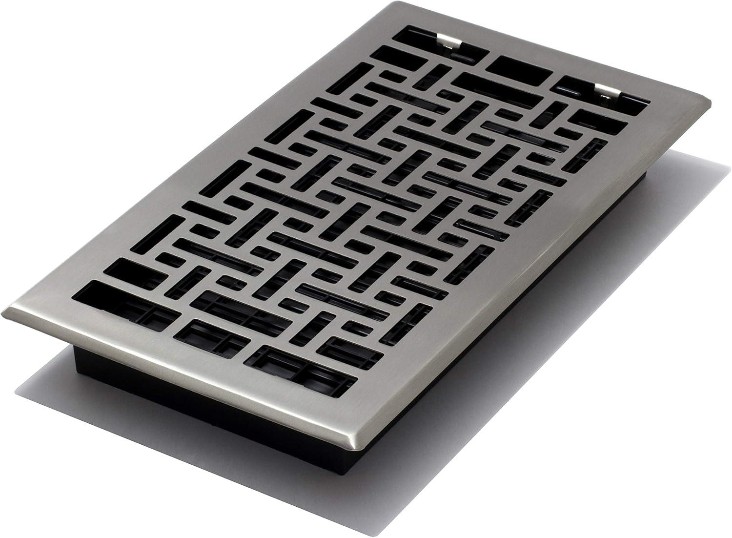 Decor Grates AJH612-NKL Oriental Floor Register, 6-Inch by 12-Inch, Nickel