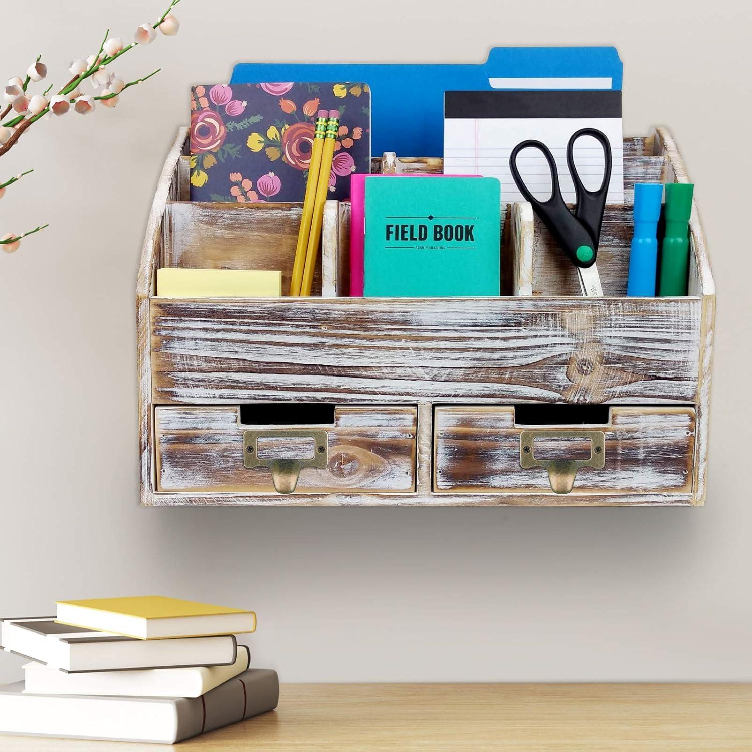 Wood Stackable Desk Organizer