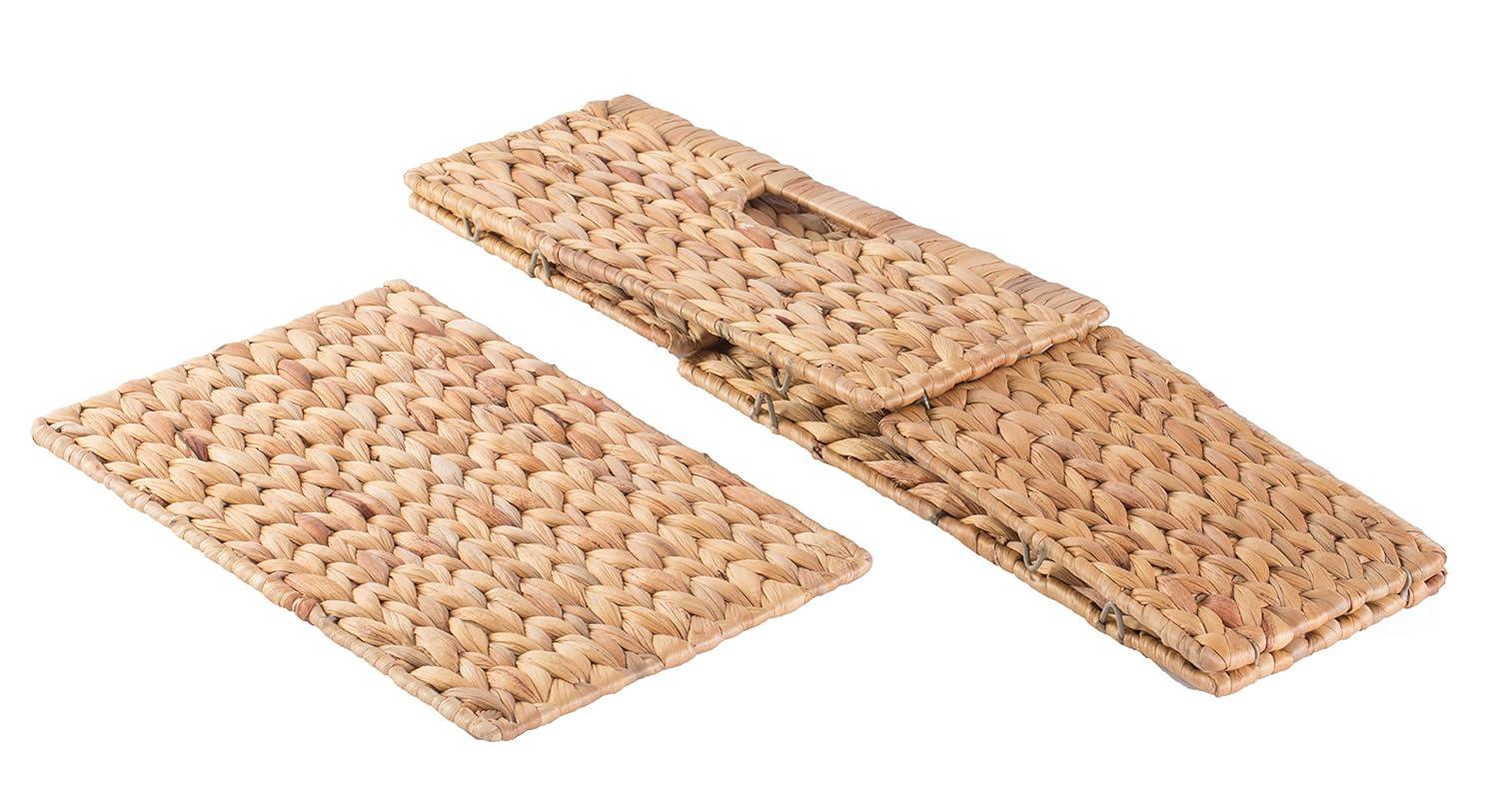 Highland Dunes 3 Small Hyacinth Baskets Rustic Handwoven Multipurpose Foldable Storage Organizer Decorative Laundry Totes and Woven Storage Bin for Bedroom Living Room Bathroom Pantry and Closet