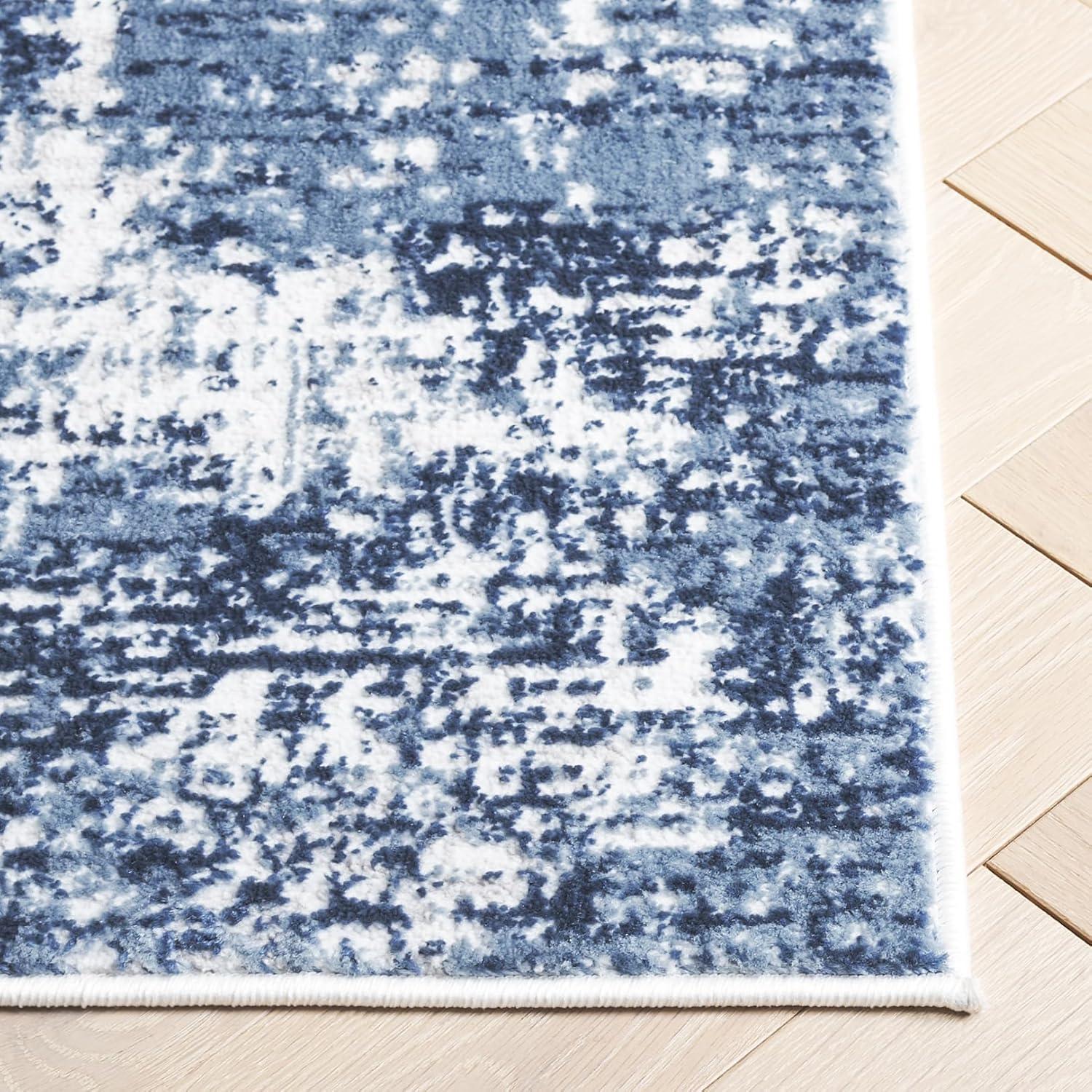 SAFAVIEH Amelia Ian Abstract Area Rug, Ivory/Dark Blue, 10' x 14'