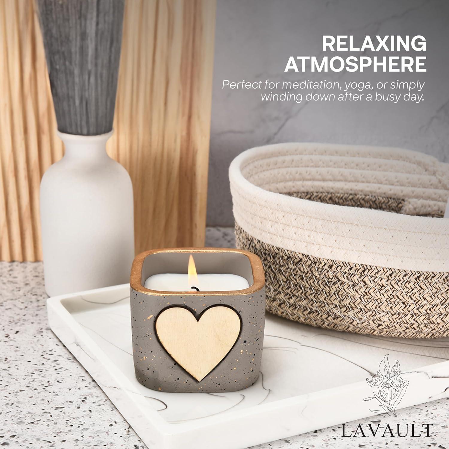 Lavault Long Burning Self Personalized Votive Candles Fragnance-Free in Reusable Containers-Purple