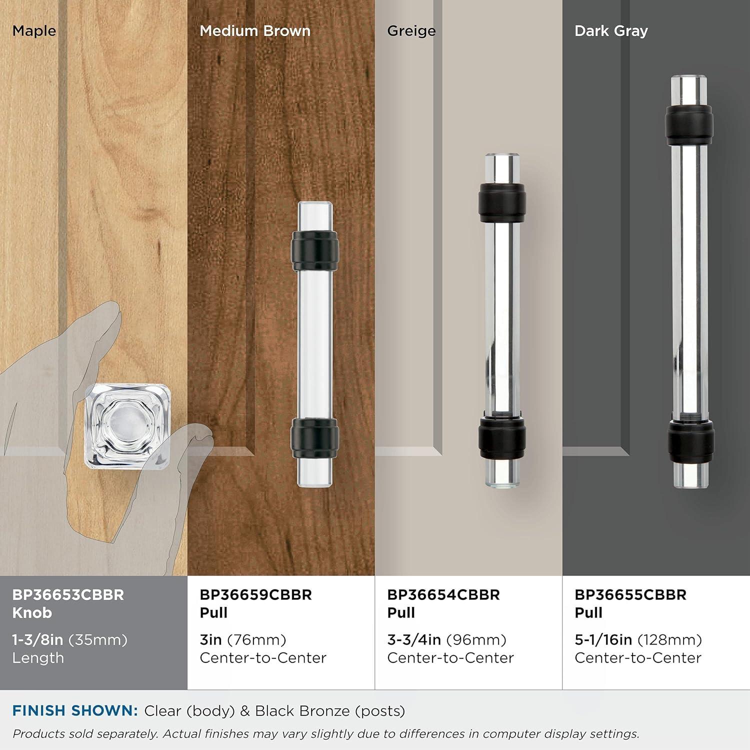 Glacio 1 3/8" Length Square Knob