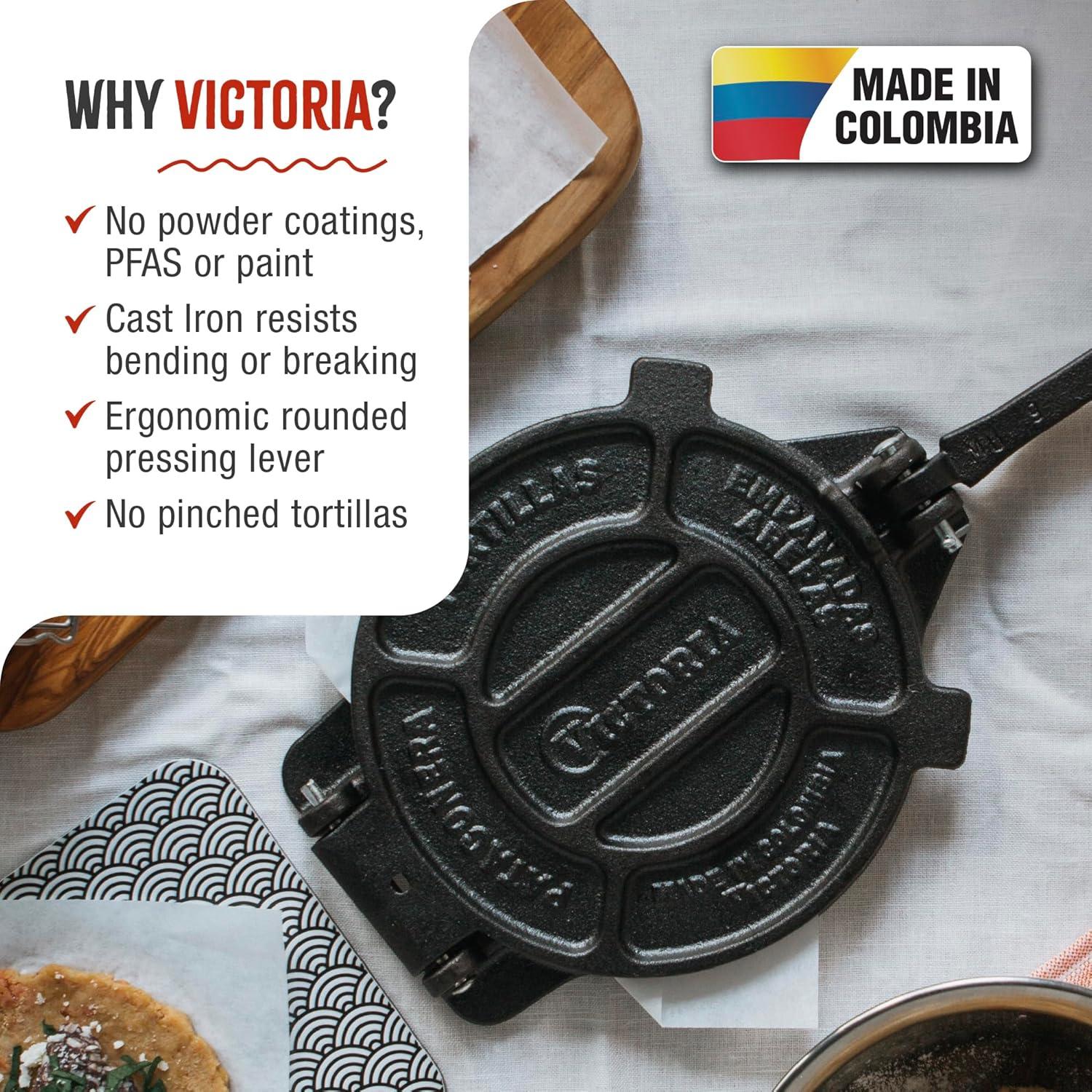 Victoria Cast Iron Tortilla Press - 8"
