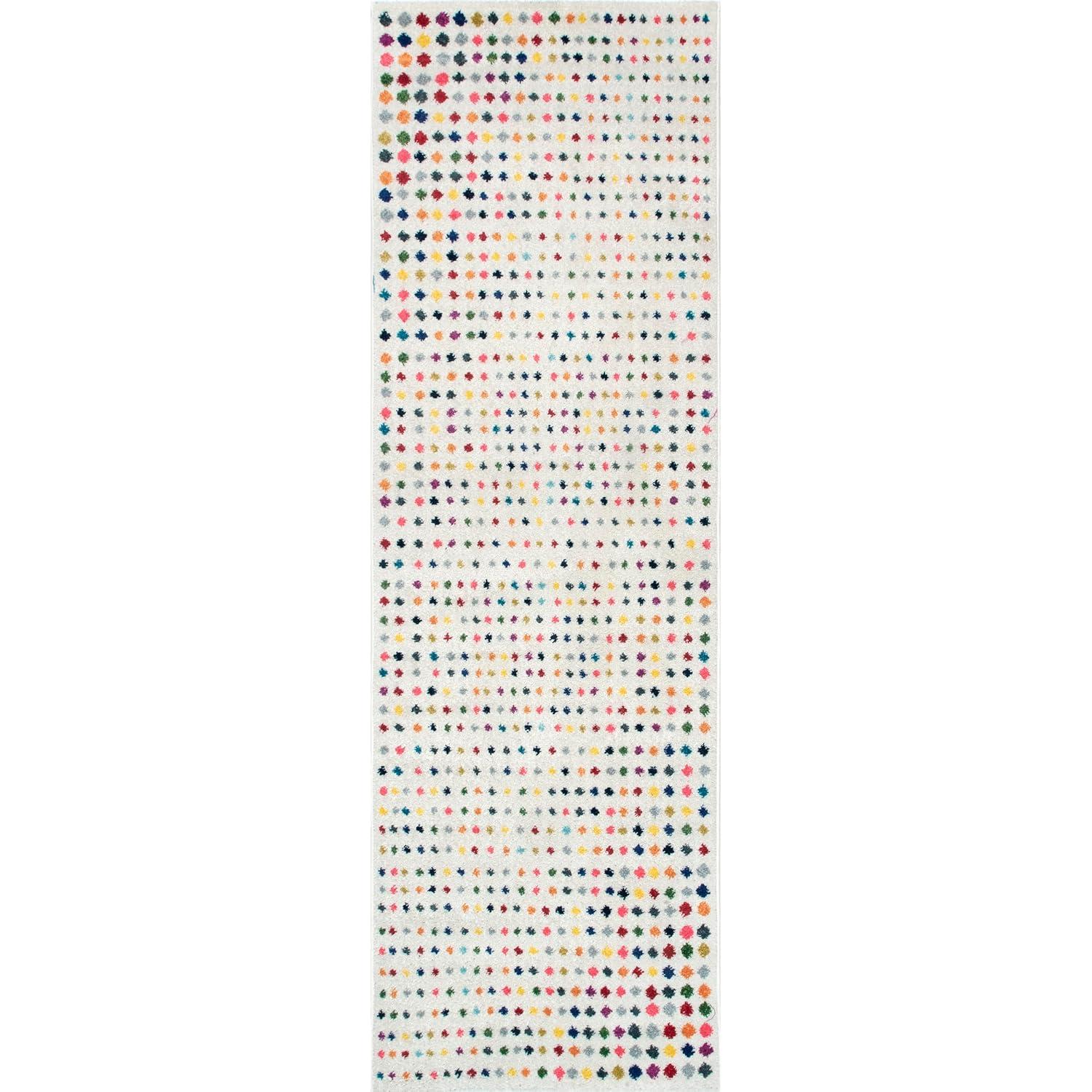 Nuloom Dorie Polka Dot 9x12 Indoor Area Rug for Living Room Bedroom Dining Room Kitchen, Multicolor/Ivory