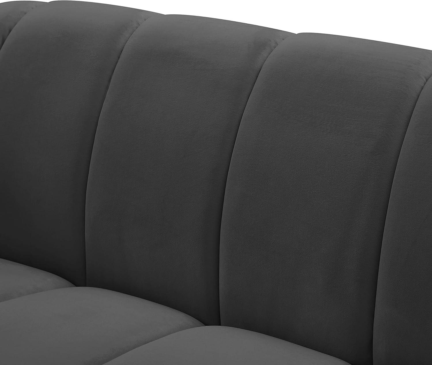 Elijah Oversized Grey Velvet Tufted Modern Sofa