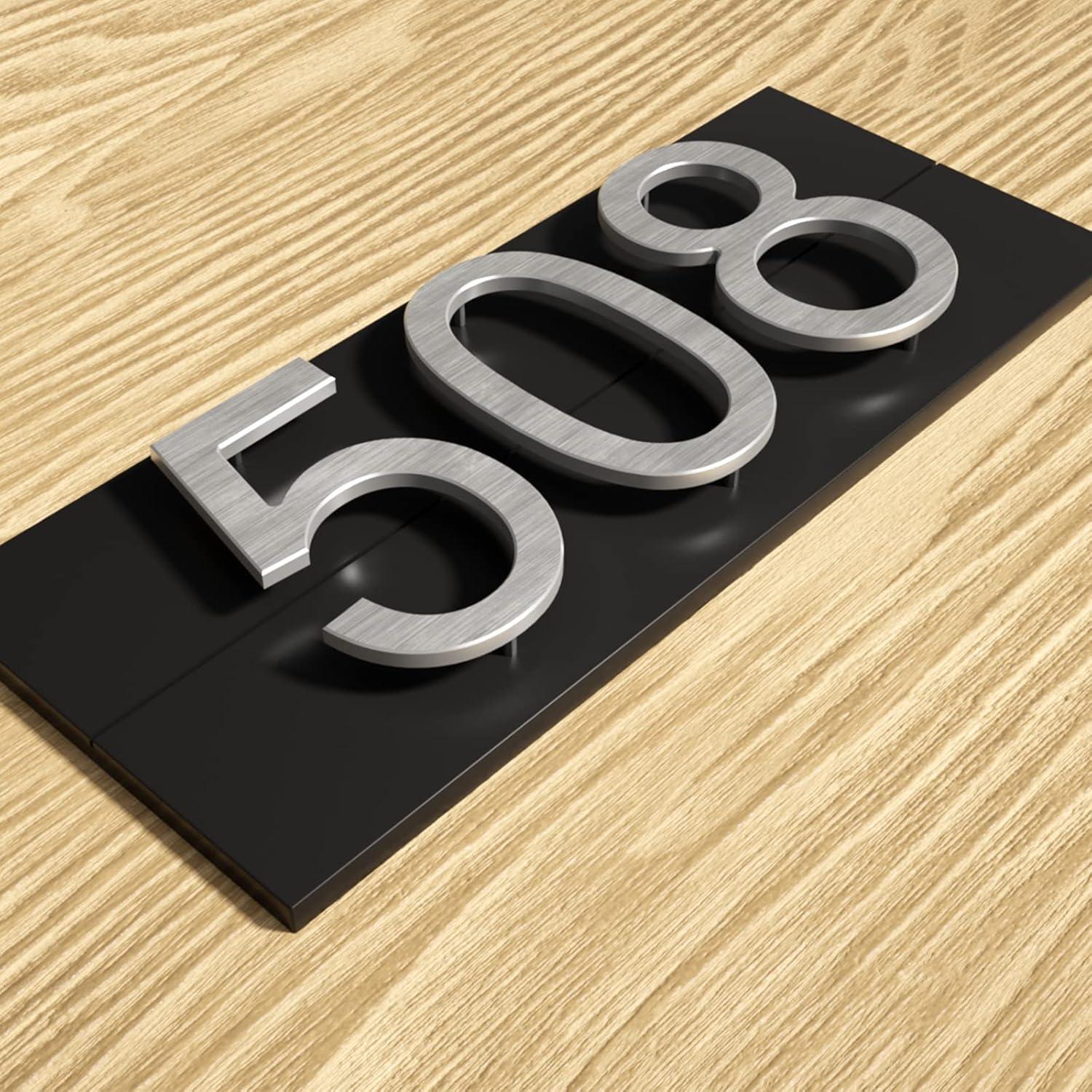 Barton Barton 6-Inch Floating Mount Steel House Number for Address Sign (Black)